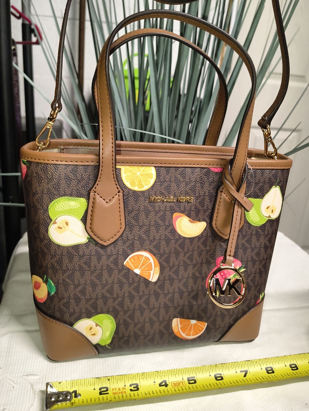 MICHAEL Michael Kors Signature Monogram Brown with Multicolor Fruit Motif Set - Picture 11 of 11
